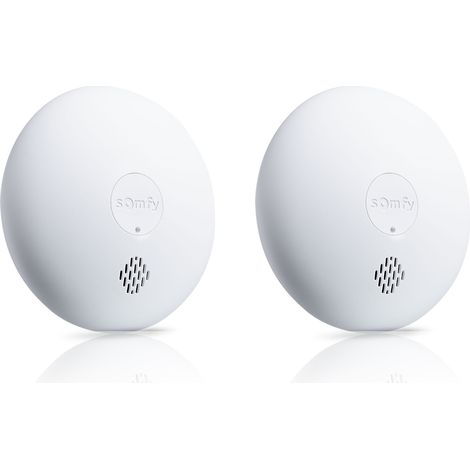 SOMFY 1875324 - Lot de 2 détecteurs de fumée - Sirène 85dB