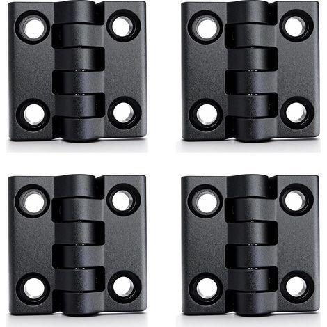 schwarze 50x50 mm Kunststoffscharniere, nicht abnehmbare Polyamidscharniere, robust und langlebig für Garten, Tischlerei, Türen, Möbel, Truhen, Heimwerkerprojekte (1/4)