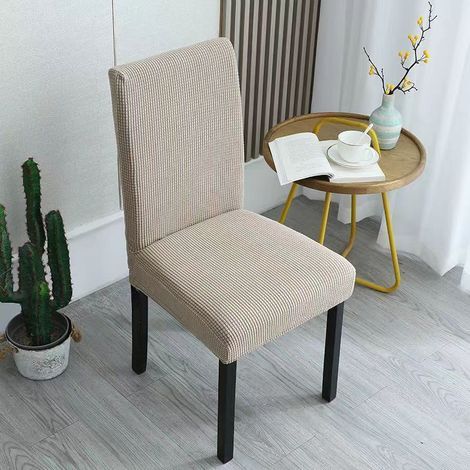 Abnehmbarer und waschbarer Stretch-Jacquard-Stuhlbezug in Khaki (1 Stück) (1/4)