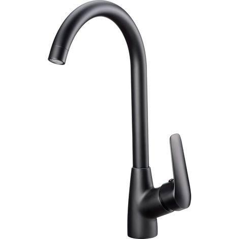 Miscelatore cucina con bocca alta in ottone finitura nera - Karto
