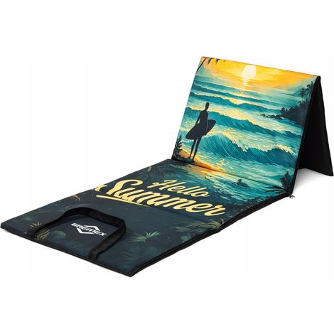Le plus grand sac de tapis de plage pour les plages, 200 x 62 cm, double mousse, motif coucher de soleil (1/5)