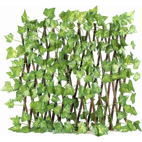 [JAMAIS UTILISÉ]Clôture artificielle télescopique, fausses fleurs et feuilles vertes, barrière de jardin extérieure, feuilles décoratives pour plantes grimpantes, petite clôture (1/3)