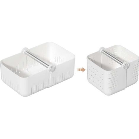 Cesta de almacenamiento de plástico con asa, carrito de ducha y organizador de cosméticos, para cocina y baño - Crezuo
