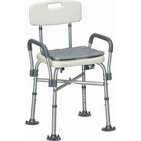 Chaise de douche en aluminium dossier et accoudoirs réglable 5 (1/5)