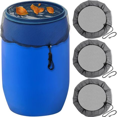 3-pack protective nets for water barrel – 95 cm – Net cover for rain barrel with drawstring – Against insects and debris – Durable polyester