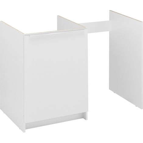 Moderna – Meuble cuisinette 1 porte 120cm – Corps en mélaminé blanc 16mm – Charnières freinées réversibles – Poignées en aluminium brossé