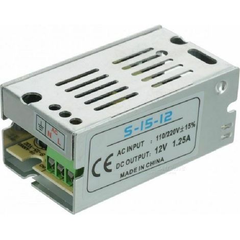 Ac 220v Dc 12v Alimentatore 1,25A 15W Stabilizzato Switching Trimmer