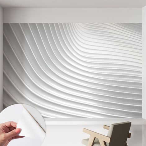 Papier peint autocollant avec imprimé pour cuisine facile à appliquer pour mur a motif Vagues élégantes 152x104 cm (1/5)