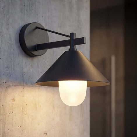 [GEBRAUCHT] B-Ware Lucande Außenwandleuchte Kiyogi schwarz LED Gartenlampe dimmbar IP65 31cm (1/2)