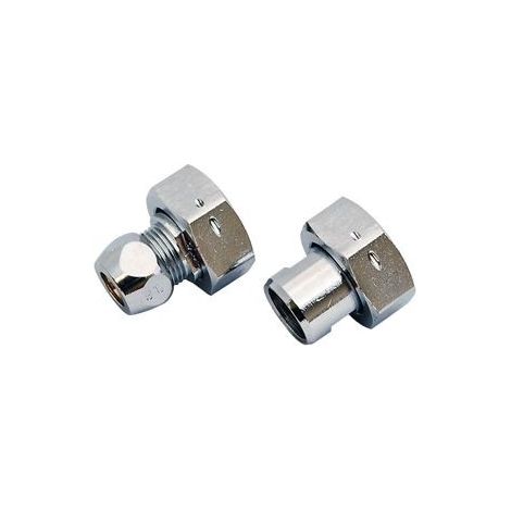 Raccord compteur eau p. lavabo, complet QV pour 10 mm x raccord p. vanne équerre