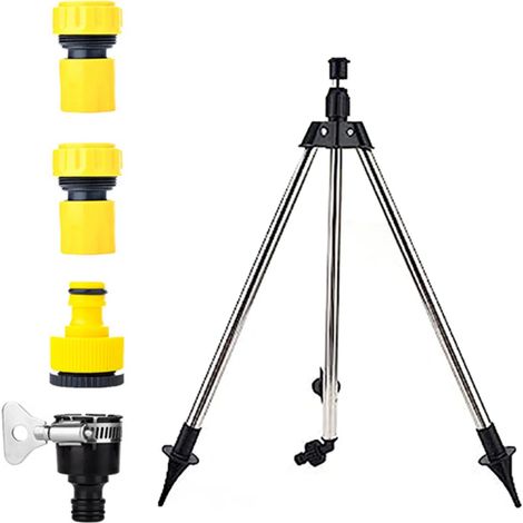 1 Arroseur rotatif, Trépied télescopique en acier inoxydable, Hauteur ajustable, Irrigation 360°, Pour jardin et ferme (1/5)