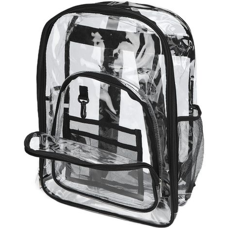 Sac à dos transparent imperméable en PVC, sac de rangement pour étudiant, idéal pour les voyages en plein air. (1/5)