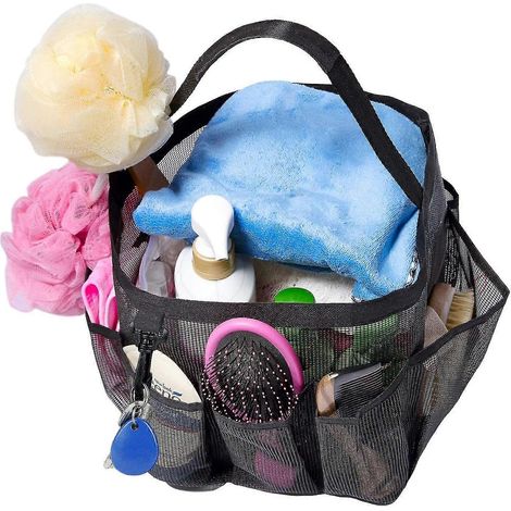 Panier de douche en filet compatible avec les essentiels de chambre étudiante, sac fourre-tout portable suspendu pour articles de toilette, compatible avec les accessoires de salle de bain (1/5)