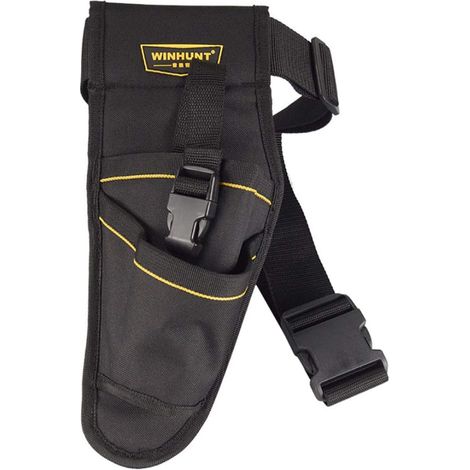 Sacoche de ceinture porte-perceuse pour électricien, sac de rangement pour outils de jardinage (perceuse, clés, marteau, tournevis, etc.), compatible avec la plupart des perceuses à poignée en T.