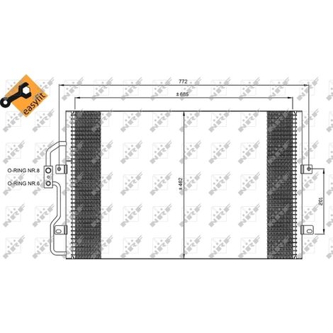 Condenseur, climatisation NRF 35802 CITROËN 1474080080 1486721080 6455Q3 6455Q6