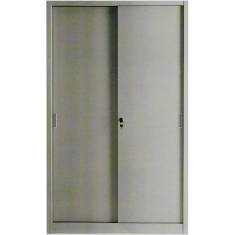 Armoire haute ARS18 en tole cm180x45x200h avec deux portes coulissantes grises