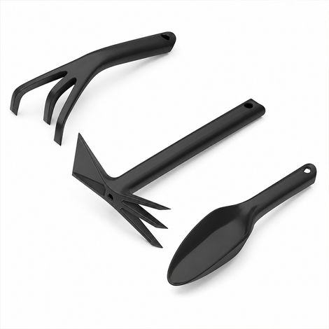 Kit de 3 Outils de Jardinage en Composite avec Fibre de Verre - Transplantoir, Cultivateur et Serfouette - Outils de Jardin Légers - Résistants et Ergonomiques pour Plantation, Désherbage et Entretien (1/5)