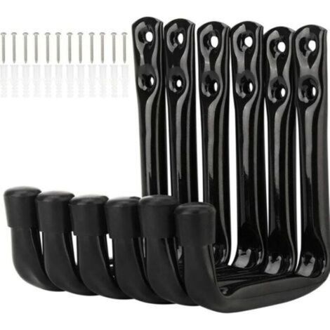 Lot de 6 crochets muraux pour vélos, crochets de rangement robustes pour garage avec vis
