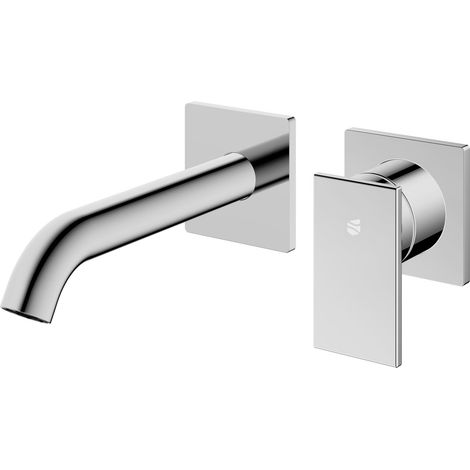 BERNSTEIN - Miscelatore lavabo a parete, ottone, cromato, getto delicato e risparmio idrico - 6,7x6,7x17cm (LxAxP) - LAVOA	cromo