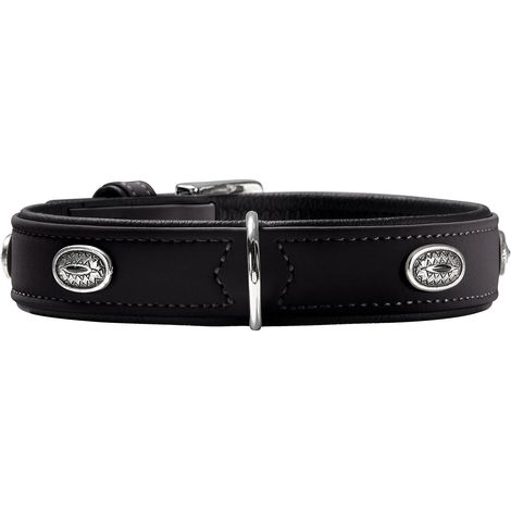 Halsband Softie Stone50 Nickel Kunstleder-Nubuk/Nappa schwarz