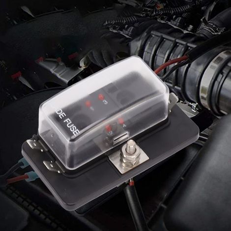 Fusible à lame automobile DC32V, boîtier étanche ATC/ATO avec indicateur LED, pour applications automobiles et marines, 4 voies. (1/5)