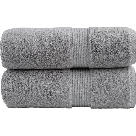Serviettes d'invités haut de gamme SOLUND, lot de 2. Grises, 30 x 50 cm, 600 g/m².