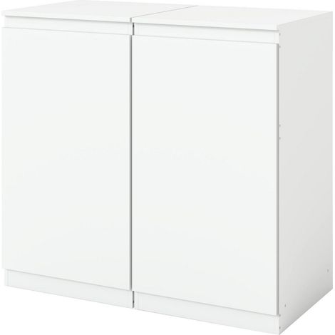 2er Set Kommode Weiß 40cm Breit mit 1 Tür, Nachtschrank für Schlafzimmer & Büro (1/5)