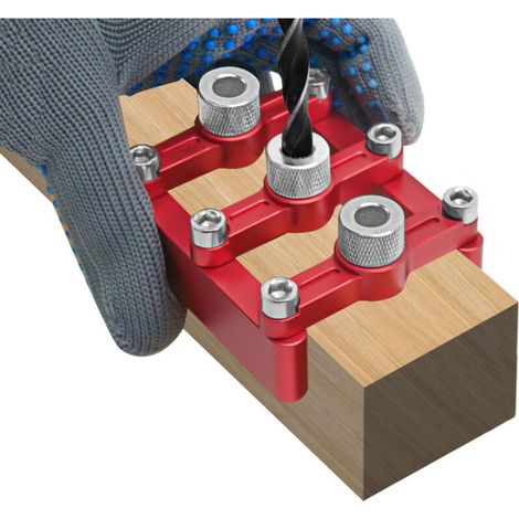 Gistuch Gabarit de perçage 8mm Kit de gabarit de goujon à centrage automatique pour le travail du bois Trous de cheville exacts (1/5)