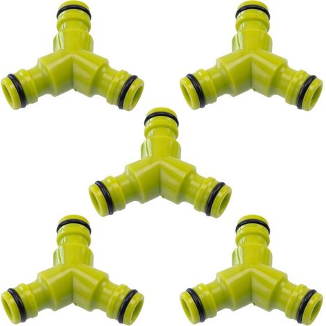 Set mit 5 1/2" 3-Wege-Y-Verbindern für Gartenschläuche – Schnellverteiler für 3 Bewässerungsschläuche – aus ABS-Kunststoff (1/5)