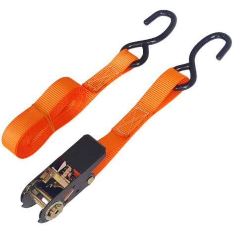 800 kg Ratschen-Spanngurt – 25 mm x 5 m – 2 Stück (1/2)