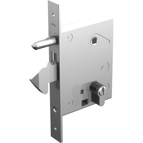 Serrure de portail en INOX à encastrer à crochet, axe 60 mm