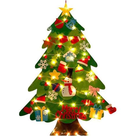 Lavoretto natalizio fai-da-te in feltro per bambini e neonati con ornamenti rimovibili per decorazioni natalizie (1/5)