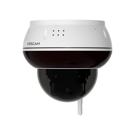 Foscam D8T - 4K 8MP Wifi Dome Cámara de Vigilancia con Función PT motorizada Detección de Personas y Vehículos IK10 Protección Vandálica WiFi 6 (Blanco)
