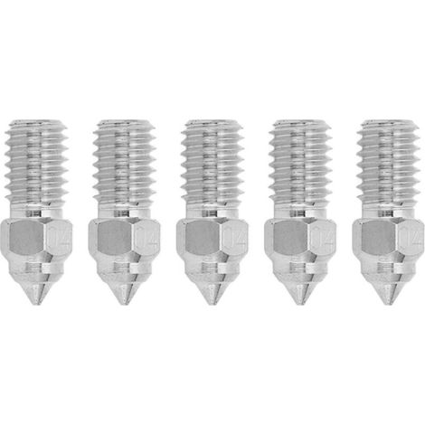 Jeffergarden Buse d'extrudeuse d'imprimante 3D, 1.75mm M6, Hotend haute vitesse pour Creality Ender 5 S1 0.4mm, 5 pièces