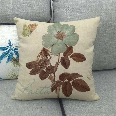 Housse de coussin, garniture de coussin 45x45 cm - Rétro B - lin de haute qualité (1/5)