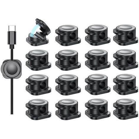 Clips de Gestion de Câbles Magnétiques 8 Pièces Clips Câble Organisateur, organisateur cable Magnétique pour HDMI, USB, Câbles Audio - Noir (1/5)