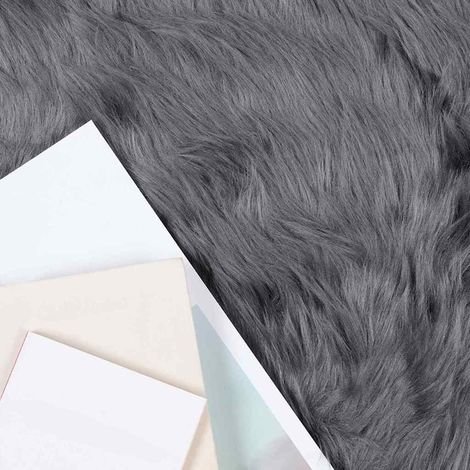 Tapis en Peau de Mouton Synthétique Anthracite 240 x 340 cm CFW70402 (1/5)