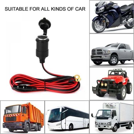 Presa accendisigari da 12 V, con terminale da 10 A, anello con fusibile, prolunga per accendisigari auto con spina femmina. (1/3)