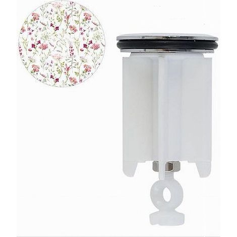 Cleafe - Tappo Per Lavandino Bagno Lavabo Bidet Universale 40 Mm Con Motivo Fiori 87272 - (1/2)