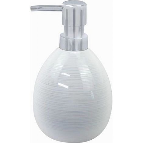 Cleafe - Dispenser Sapone Liquido Ceramica Striato Erogatore Silver Accessori Bagno 59869 - (1/3)