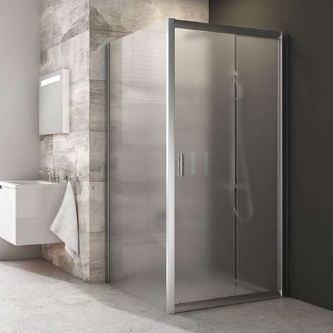 Ravak Blix - Mampara de ducha BLPS-80, 77-79 cm, satinado/cristal Grape 9BH40U00ZG