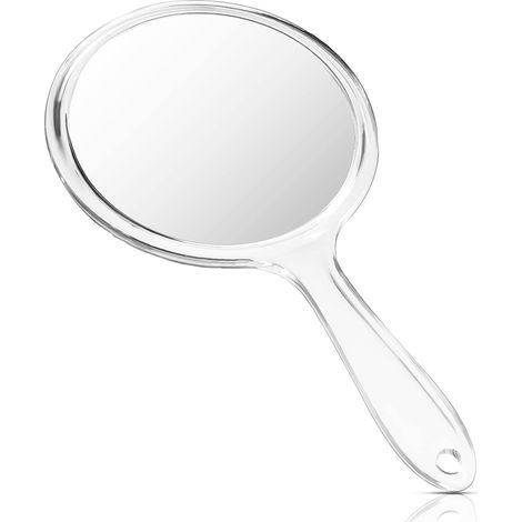Miroir Portable Miroir à Main Double Face 1X/3X Miroir Grossissant avec Poignée Miroir de Maquillage de Forme Arrondie Miroir Multi-Usages pour Maquil (1/5)