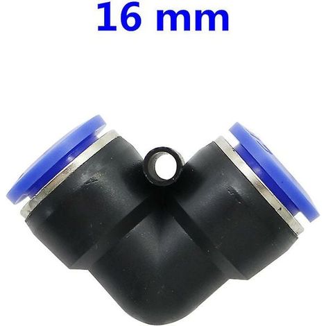 Conector neumático de codo de cierre rápido para manguera de 4, 6, 8, 10, 12, 14 y 16 mm de diámetro exterior. Accesorios rápidos para riego de jardín.