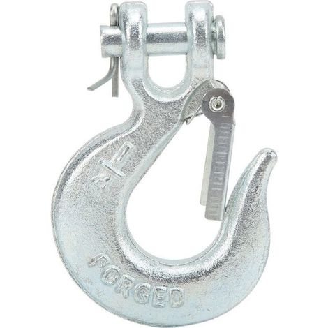 Crochet de remorquage - PZCC - Modèle 1/4" - Acier forgé G70 - Loquet de sécurité - Pour chaînes de treuil (1/5)