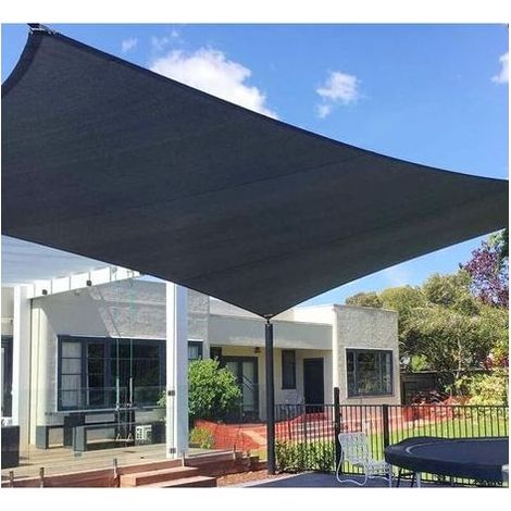 Rechteckiges Sonnensegel (HDPE), 2,5 x 3,5 m, Anthrazit, UV-Schutz, für Terrasse, Camping, Außenbereich und Garten (1/5)