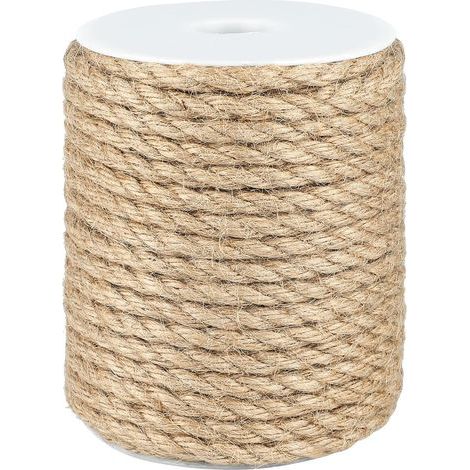 1 Rouleau Corde Jute 8mm, Longueur 20M, Naturelle Résistante, Pour Jardin Bricolage Décoration (1/5)