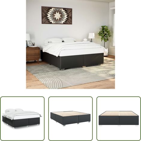 Matelas - Cadre de lit sans matelas noir 180x200 cm similicuir (1/5)