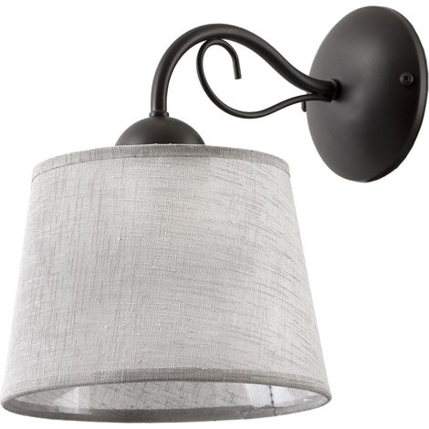 Jupiter Kamelia applique classica venge, paralume grigio E27