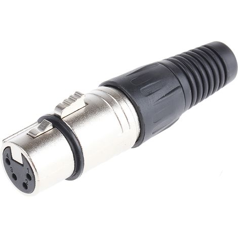 RS PRO-Connecteur XLR Femelle Droit 4 voies Montage sur câble, placage Argent ( Prix pour 1 )