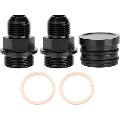 Bloc de raccord arrière, embout de verrouillage Bouchon de reniflard de raccord arrière et raccords M28-10AN pour B16 B18C (noir) (1/5)